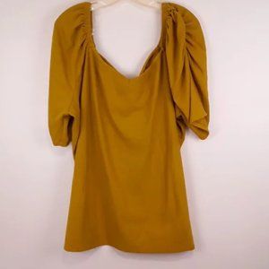 Ava & Viv 3X Shirred Sleeve Textured Knit Top